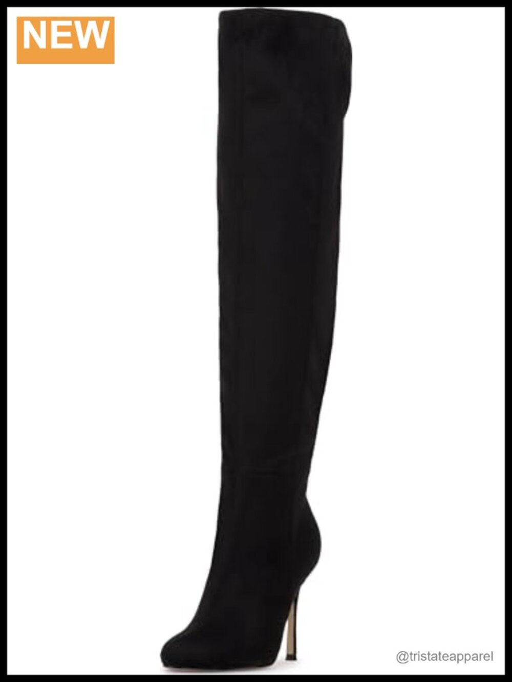 Faux Suede Over-the-Knee Stiletto Boots Zip Round Toe Equestrian Style Heels